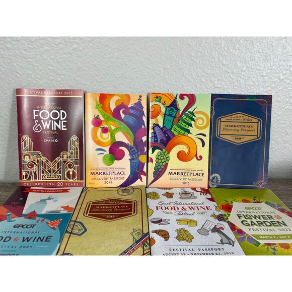 Disney EPCOT Festival Passport Lot 12 Food & Wine Garden Marketplace Booklets - Picture 6 of 10